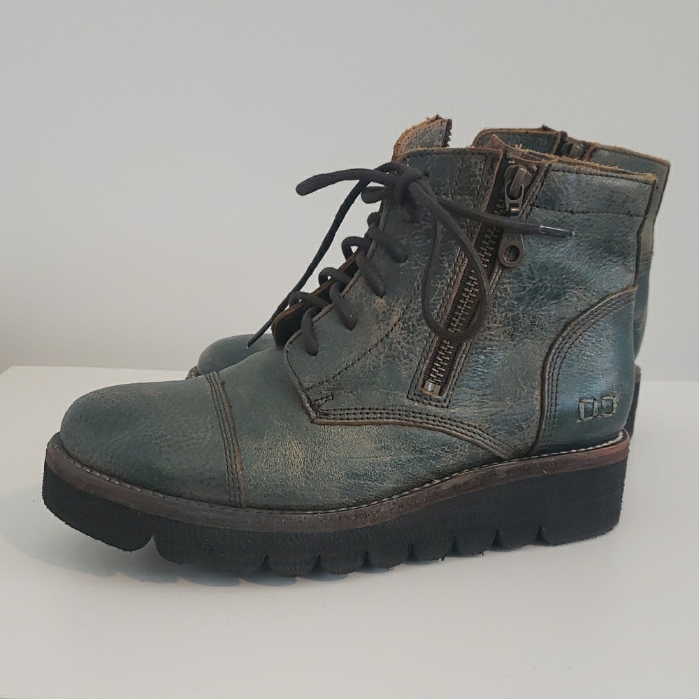 BedStu Womens Green Leather Boots